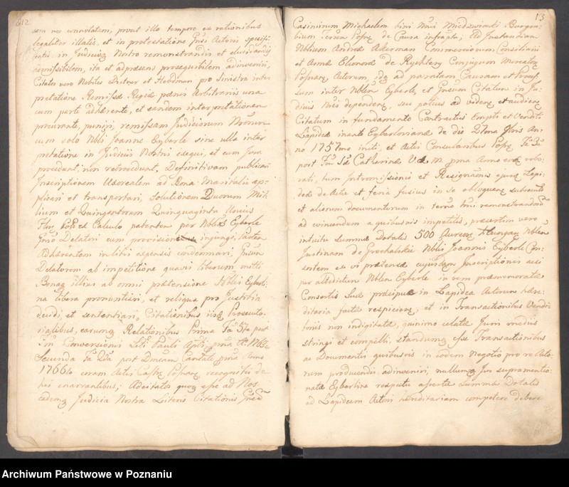 Obraz 10 z jednostki "Prothocollum nobilis officii consularis civitatis SR.Mtis Posnaniae sub notariatu nobilis Francisci Xaveri Prolewicz, SR.Mtis consiliarii, apostolici et officii praesentis notarii in anno domini 1768."
