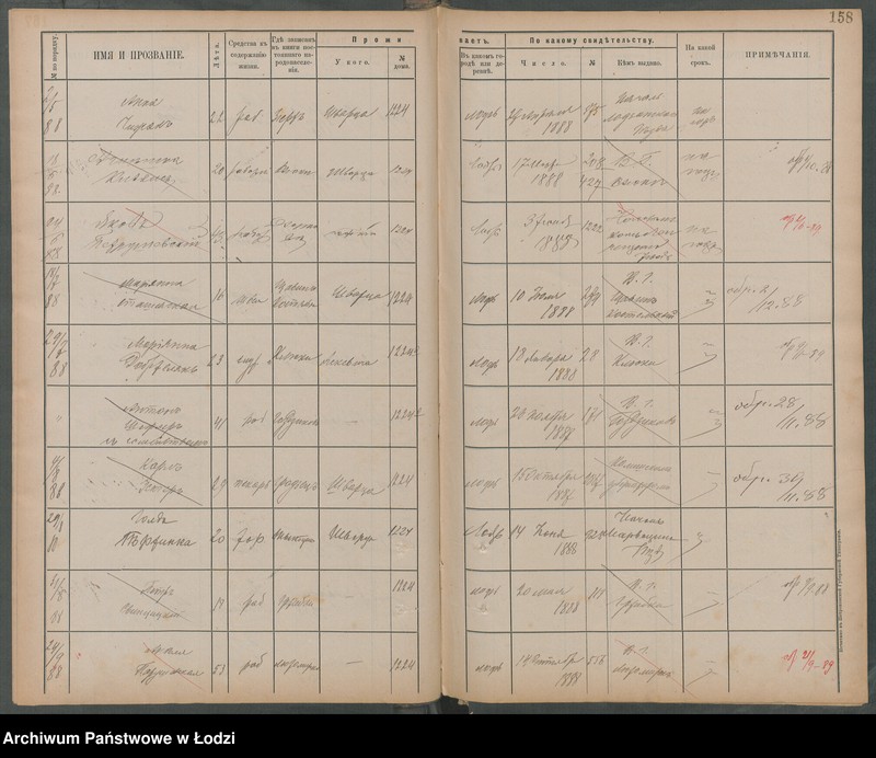Obraz 19 z jednostki "[Księga ludności niestałej m. Łodzi nr domu 1211-1249]"