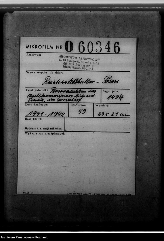image.from.unit.number "Personalakten des Amtskommissars Richard Schulz, in Grossdorf"