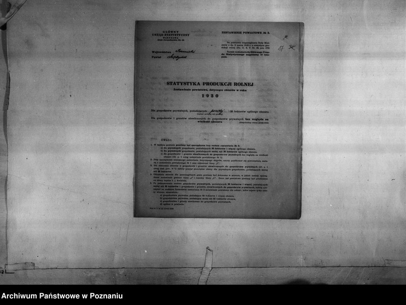 Obraz 19 z jednostki "/Statystyka produkcji rolnej - zestawienie powiatowe dotyczące zbiorów z terenu powiatu międzychodzkiego/"