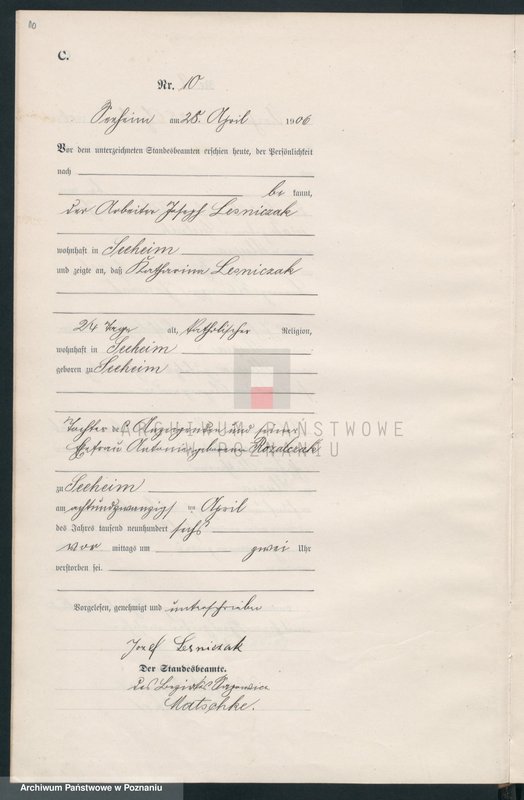 Obraz 13 z jednostki "Sterbe-Haupt-Register"