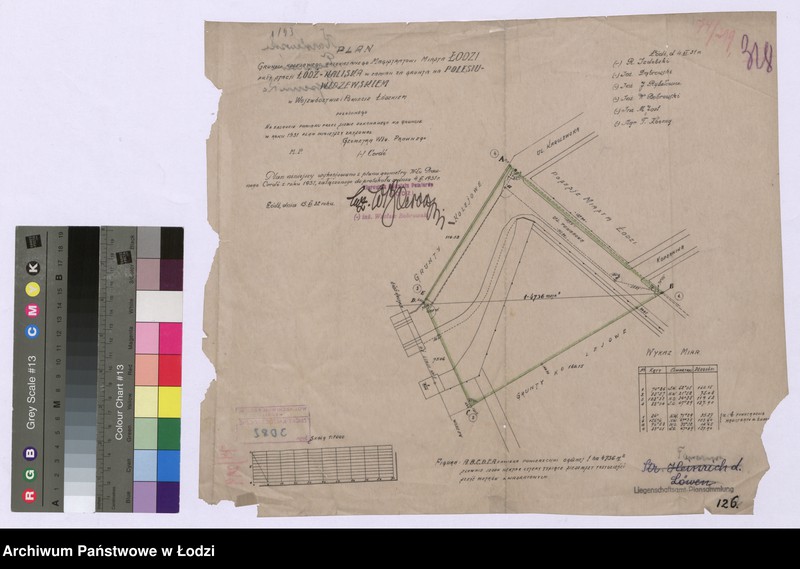 Obraz 1 z jednostki "Plan Gruntu kolejowego przekazanego Magistratowi Miasta Łodzi przy stacji Łódź-Kaliska w zamian za grunta na Polesiu-Widzewskim w Województwie i Powiecie Łódzkiem położonego"