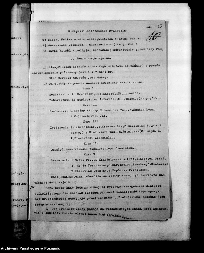 Obraz 19 z jednostki "Państwowe Seminarium Nauczycielskie miasto Koźmin"