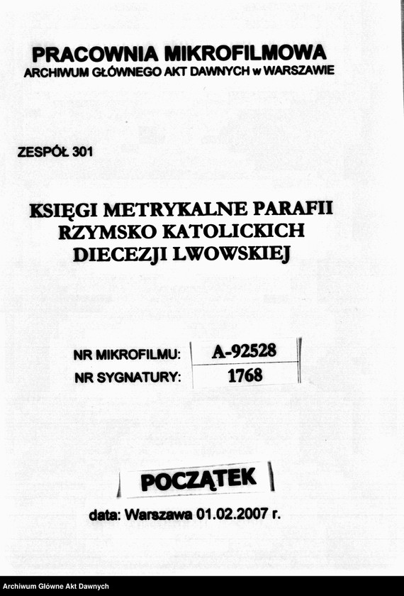 image.from.unit.number "Parafia: Lwów, parafia Bożego Ciała (Dominikanów). Dekanat: Lwów. Kopie z ksiąg metrykalnych śl. dla parafii."