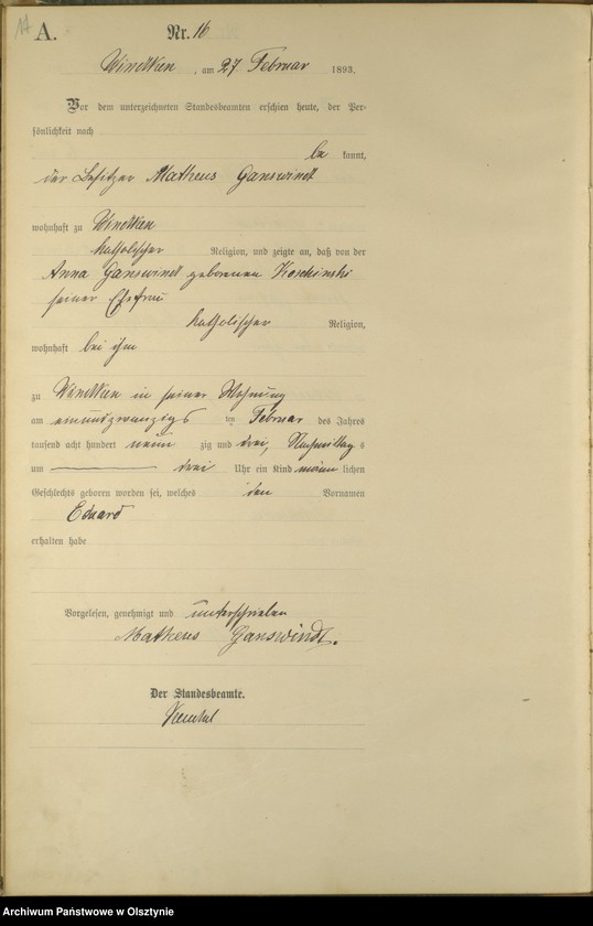 image.from.unit.number "Geburts-Haupt-Register Nr 1 - 99"