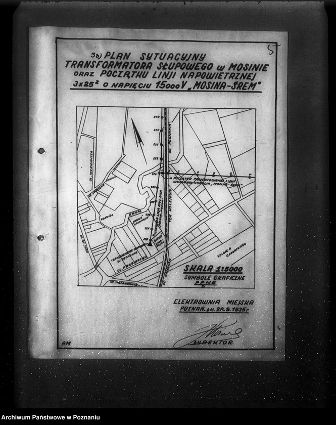 Obraz 20 z jednostki "Podanie o zatwierdzenie planu linii elektrycznej o wysokim napięciu z Mosiny do Śremu Elektrownia Miejska w Poznaniu"