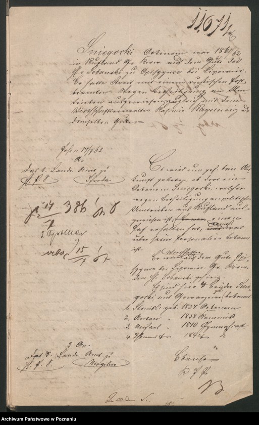 Obraz 10 z jednostki "A. betr. die Familie von Śmiegocki /Michael, Stanislaus und Anton/"