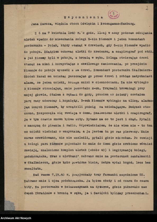 image.from.unit.number "Wspomnienia więźniów:  Kania Roman /Buchenwald/, Karcz Jan /więzienie na Montelupich w Krakowie, Oświęcim, Neuengamne-Hamburg/, Kwapiniewicz Romuald /Pawiak-Majdanek, Buchenwald, Flosburg/, Marcinkiewicz Józef /Balsen/, Leja Józef /Majdanek, Dachau/ Pluciński Stefan /Oświęcim/, Rajzman Samuel /Ghetto w Warszawie, Treblinka/, Ryś K. M. /Majdanek/."