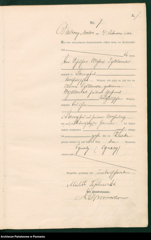 Obraz 10 z jednostki "Księga aktów urodzenia"