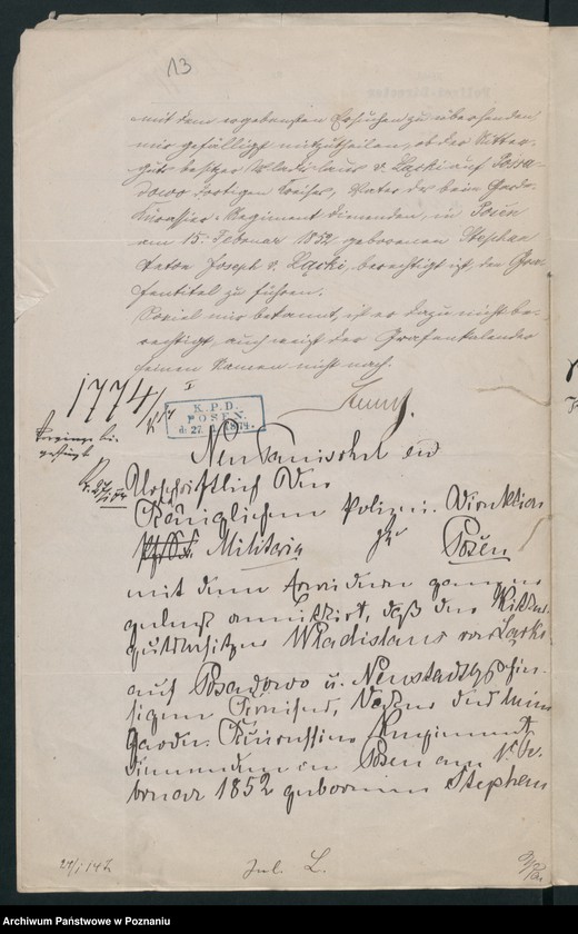 Obraz 17 z jednostki "A. betr. Wladislaus von Łącki auf Posadowo /Bemühungen um Grafentitel/ - auch Stefan und Anton"