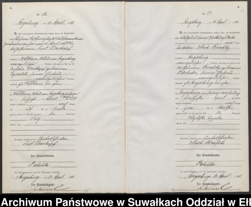 image.from.unit.number "Geburts-Neben-Register des Preussischen Standes-Amtes Angerburg Kreis Angerburg"