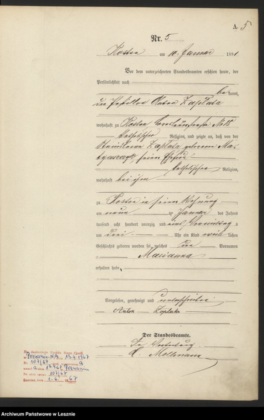 Obraz 8 z jednostki "[Księga urodzeń - miasto]"