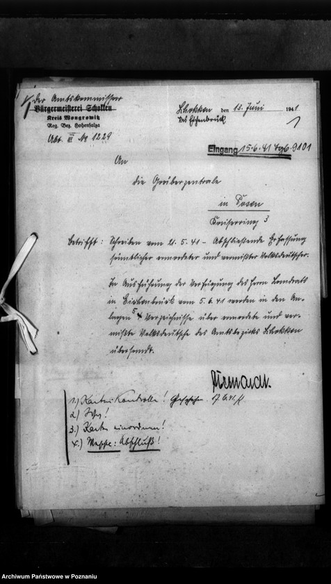 Obraz 5 z jednostki "Kreis Wongrowitz (Wągrowiec). Wykazy miejscowych Niemców, którzy zginęli w 1939 roku - korespondecja"