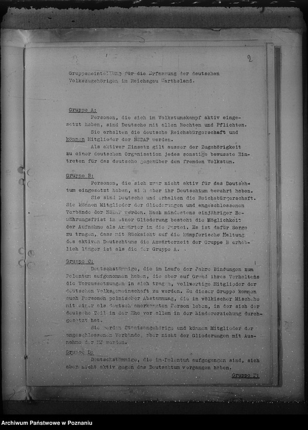 Obraz 6 z jednostki "Zarządzenia w sprawie organizacji i zasad działania niemieckiej listy narodowej"
