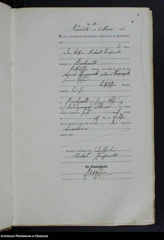 Obraz 18 z jednostki "Geburts-Haupt-Register Nr 1 -85, 1-77, 1-92, 1-76"