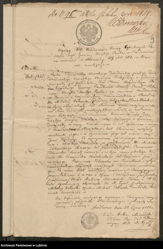 image.from.unit.number "Alegaty do księgi urodzeń, małżeństw i zgonów z 1849 r."