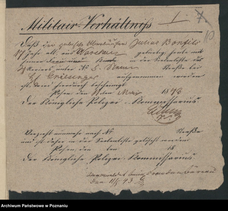 Obraz 13 z jednostki "A. betr. Julius Bonfils aus Warschau"