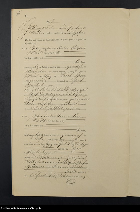 Obraz 18 z jednostki "Heiraths-Neben-Register Nr 1 - 11"
