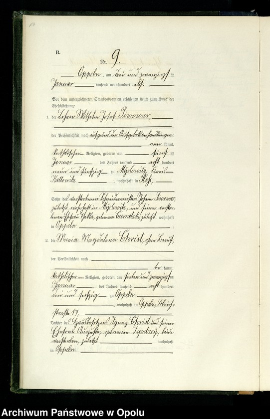 Obraz 20 z jednostki "Rejestr Małżeństw pierwopis 1911 1-190"