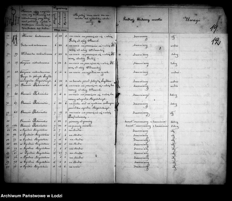 Obraz 12 z jednostki "Operat tyczący się budowy nowych i reparacji starych mostów w mieście Łodzi"