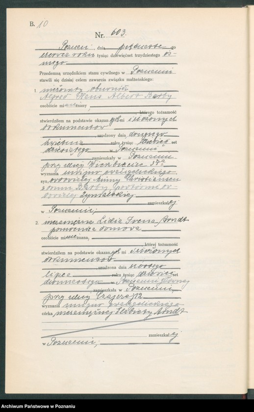 Obraz 12 z jednostki "Księga miejscowa małżeństw tom III [Rejestr główny małżeństw]"