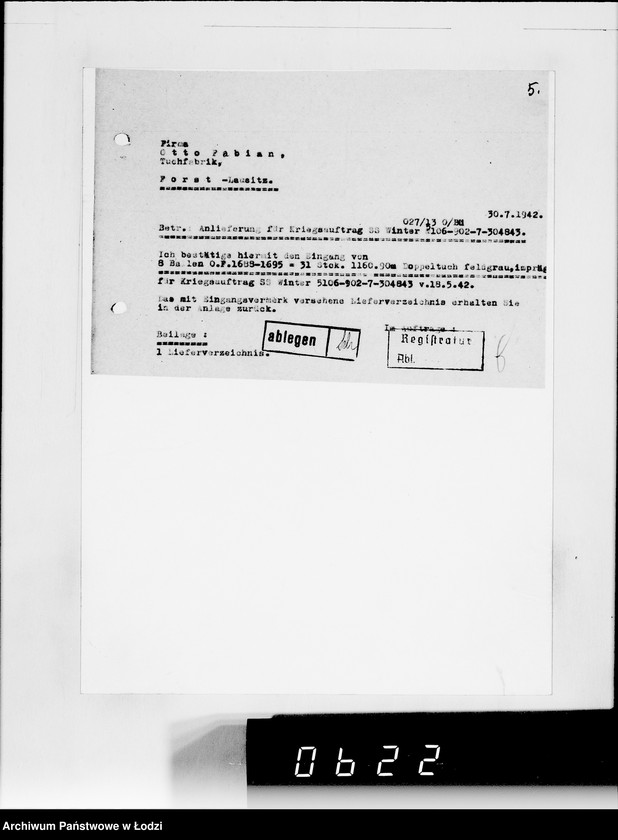 Obraz 10 z jednostki "[Korespondencja z urzędami, instytucjami i firmami] Lit.Fa-Fy."