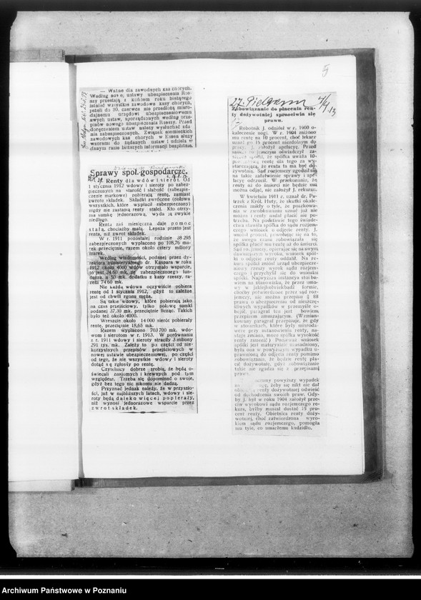 Obraz 9 z jednostki "Ubezpieczenia i renty po zabitych na wojnie [Wycinki prasowe]"