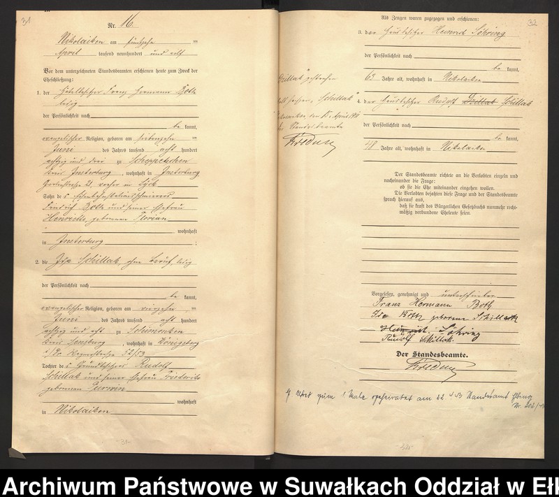 image.from.unit.number "Heirats=Haupt=Register des Königlichen Preussischen Stande-Amtes Nikolaiken Kreis Sensburg"