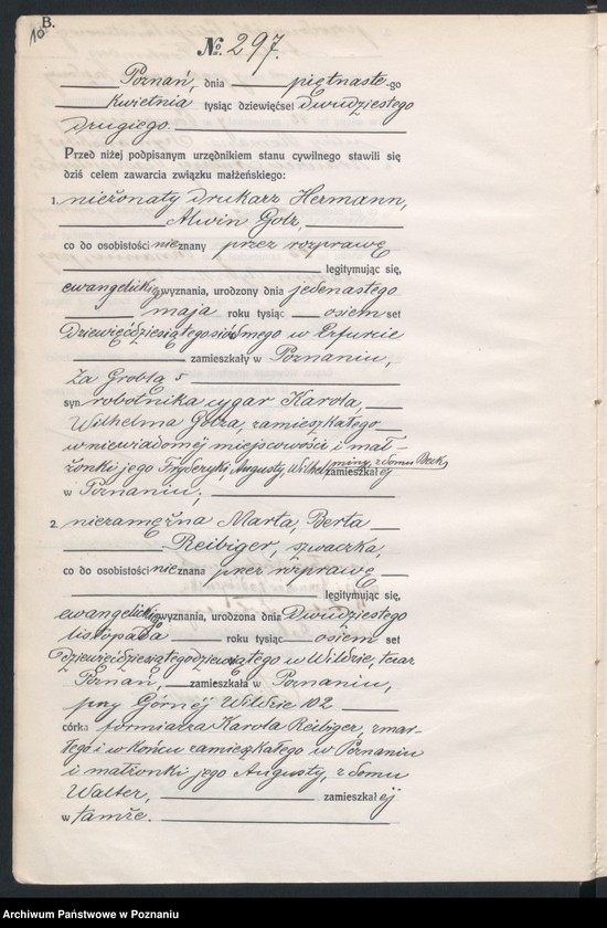 Obraz 12 z jednostki "Księga miejscowa małżeństw tom II [Rejestr główny małżeństw]"