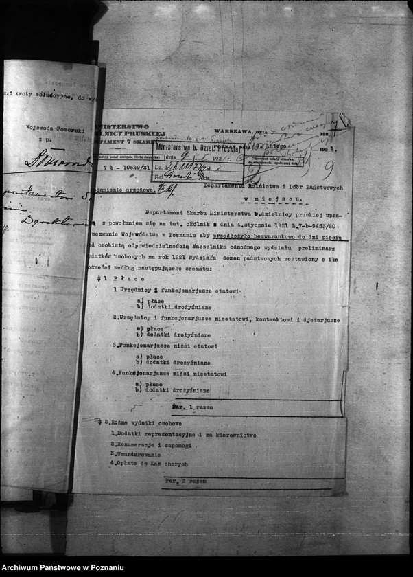 Obraz 13 z jednostki "Budżet domeny woj.. poznańskiego i pomorskiego na rok 1921"