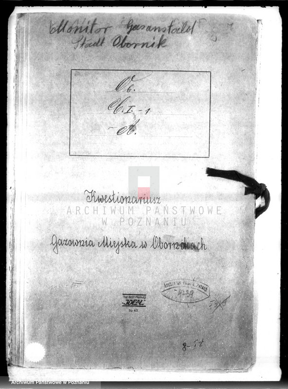 Obraz 4 z jednostki "Kwestionariusz Gazowni Miejskiej w Obornikach"