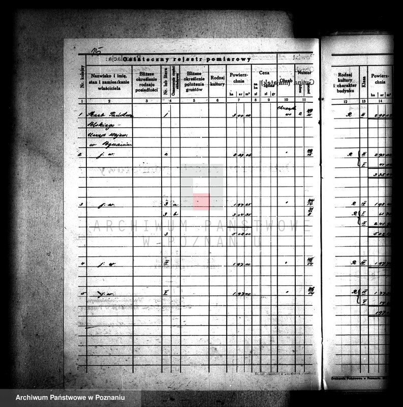 Obraz 20 z jednostki "Ostateczny rejestr pomiarowy obrębu Chrząstowo"