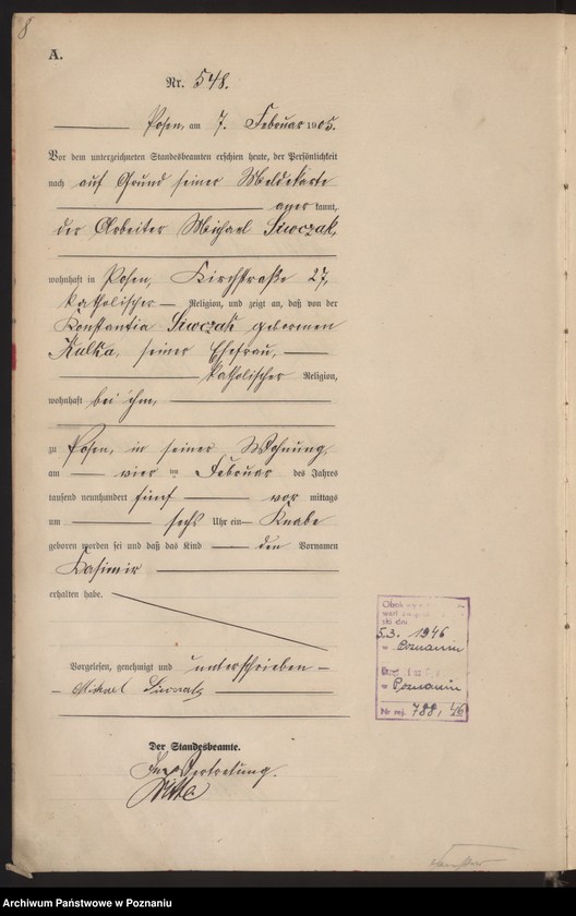 Obraz 10 z jednostki "Księga miejscowa urodzeń tom II"