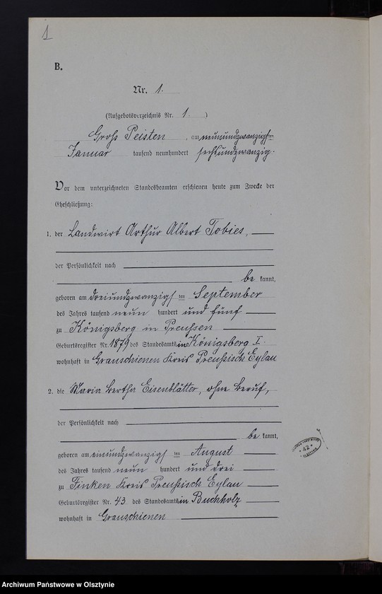 image.from.unit.number "Heiraths-Neben-Register Nr 1 - 15 [ Księga małżeństw - wtóropis ]"