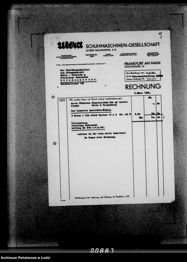 Obraz 9 z jednostki "339 Filztiefel U-Z.[Korespondencja i zamówienia]"