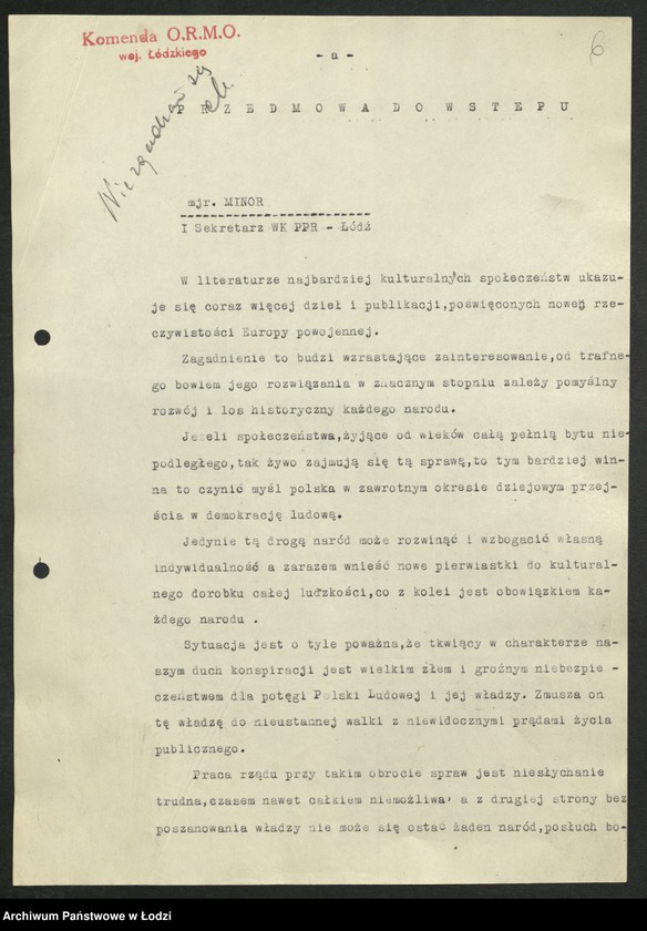 Obraz 6 z jednostki "Reportaż [Jerzego Ubysza o] Ochotniczej Rezerwie Milicji Obywatelskiej [województwa łódzkiego] "Milicja bez precedensu""