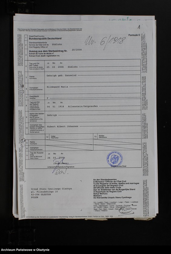 image.from.unit.number "Akta zbiorcze urodzeń z 1918 roku"