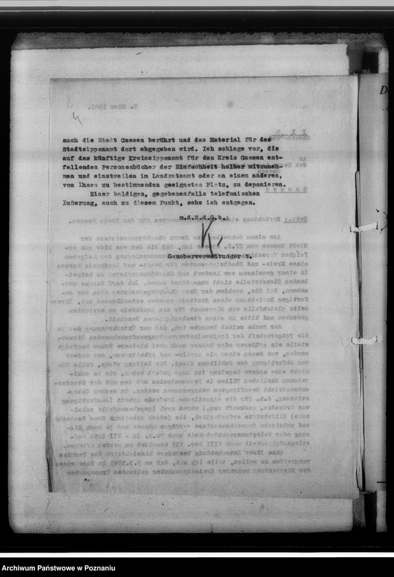 Obraz 8 z jednostki "[Korespondencja w sprawach organizacyjnych, sprawozdanie z działalności] Kreissippenamt Gnesen [Gniezno]"