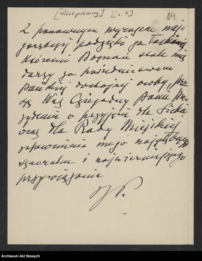 image.from.unit.number "Władze miejskie m. Poznania; Załączniki: a) zaproszenia; b) telegramy C. Ratajskiego (prez. m. Poznania) do E. B. Wilson (żony prez. W. Wilsona) i gen. Pershinga (rękopisy I. Paderewskiego dla C. Ratajskiego); c) telegramy E. B. Wilson, gen. I. Pershing