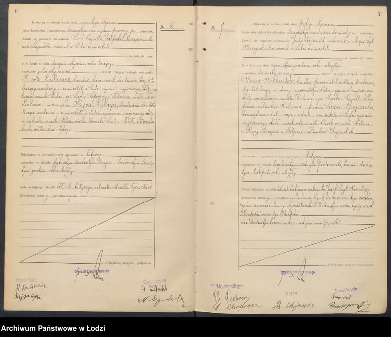 Obraz 6 z jednostki "Akta małżeństw od numeru 1 do numeru 600"