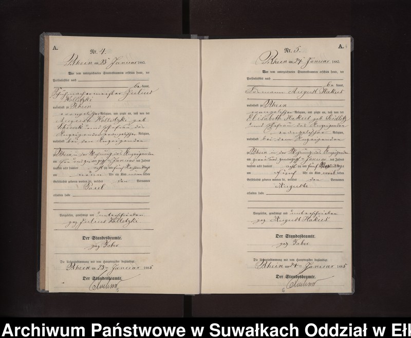 image.from.unit.number "Geburts-Neben-Register des Preussischen Standes-Amtes Rhein Kreis Loetzen"