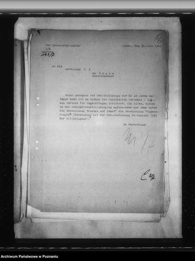 Obraz 10 z jednostki "Zarządzenia i korespondencja w sprawie hitlerowskich organizacji młodzieżowych"