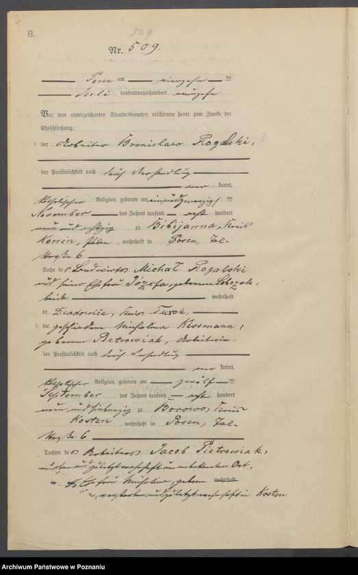 Obraz 8 z jednostki "Księga miejscowa małżeństw tom IV[Rejestr główny małżeństw]"