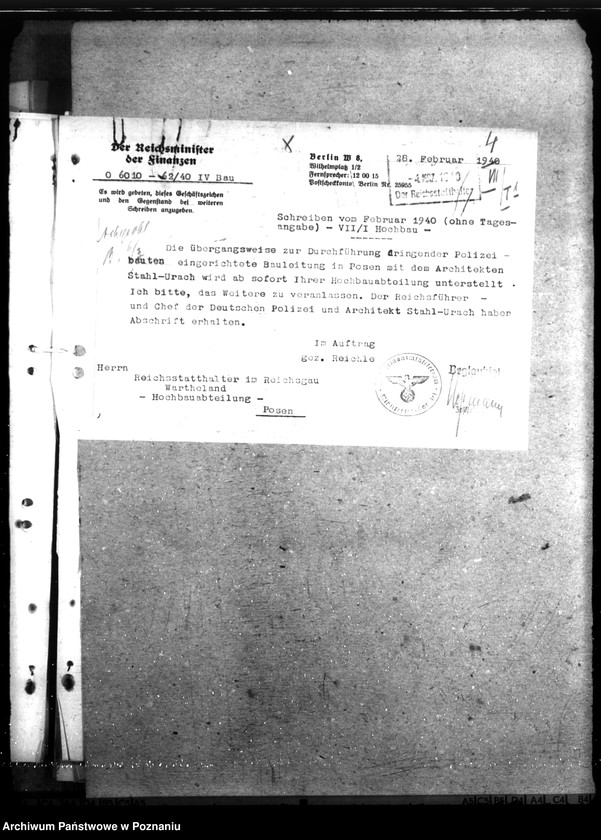 Obraz 8 z jednostki "Architekten - Vertrag - Polizeiverwaltung Posen"