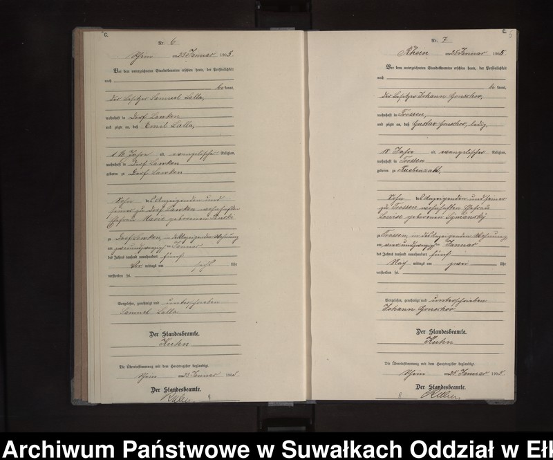 image.from.unit.number "Sterbe-Neben-Register des Königlichen Preussischen Standes-Amtes Orlen Kreis Lötzen"