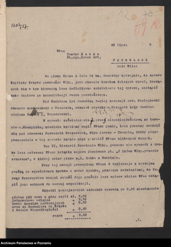 image.from.unit.number "Korespondencja Związku Weteranów Powstań Narodowych Rzeczypospolitej Polski i Związku Powstańców Wielkopolskich."