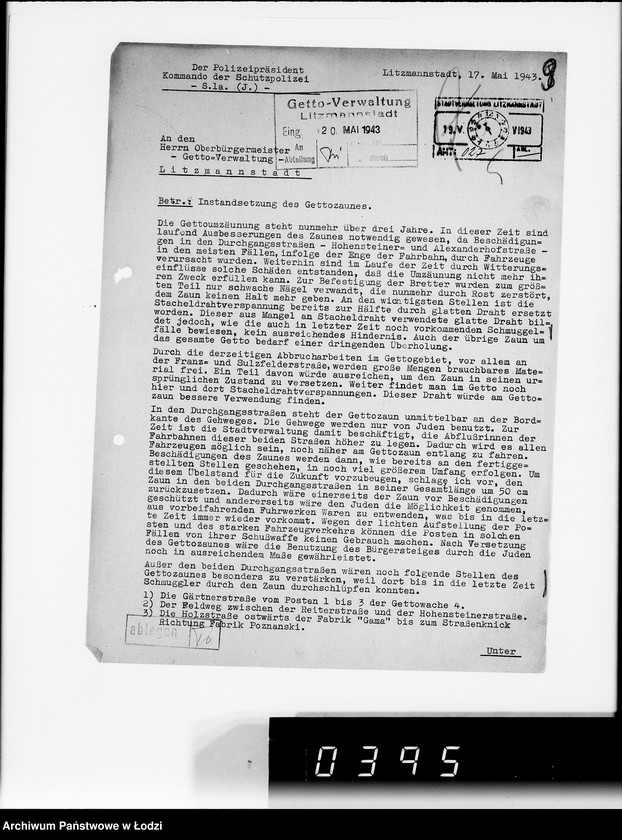 Obraz 13 z jednostki "Instandsetzung des Gettozaunes"