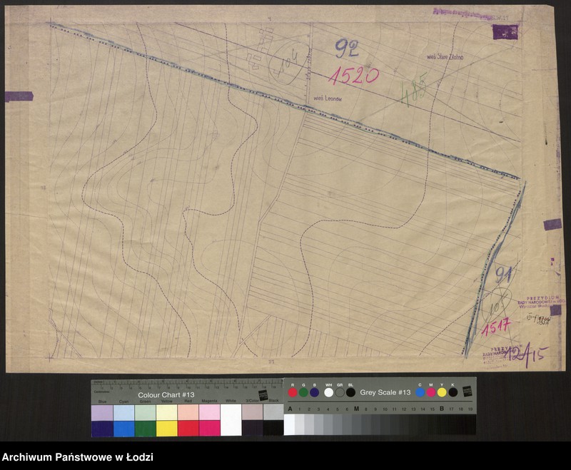 Obraz 1 z jednostki "Plan m. Łodzi 1:2000 z oznaczeniem podziału miasta na obwody i rejony spisowe. Sekcja SW17"