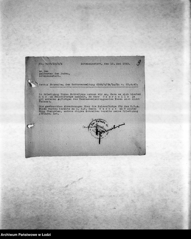 Obraz 12 z jednostki "Arbeitsressort K. [Niemieckie zamówienia do resortów pracy, produkcja, zapotrzebowanie materiałów dla produkcji]"