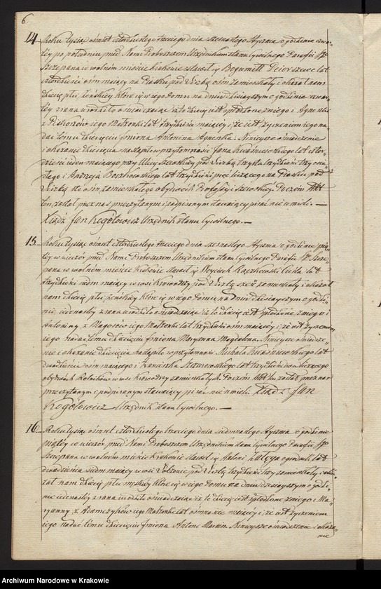 image.from.unit.number "Akta Urodzenia, Uznania i Przysposobienia Parafii S Szczepana w Krakowie na Piasku r. 1843"